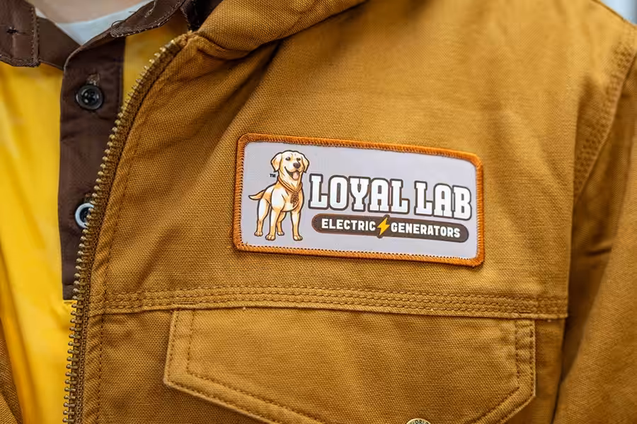 loyal lab patch on jacket